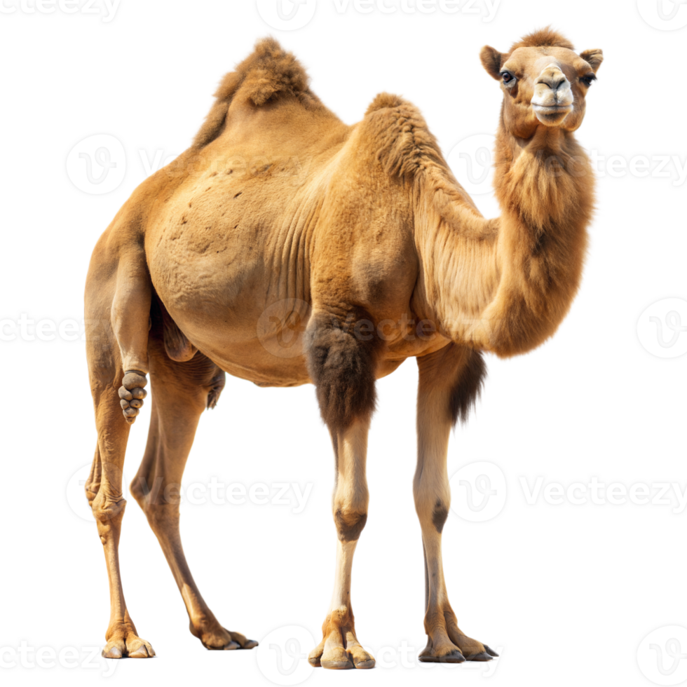 Side View of a Single Humped Camel Standing Proudly Against a Transparent Background png