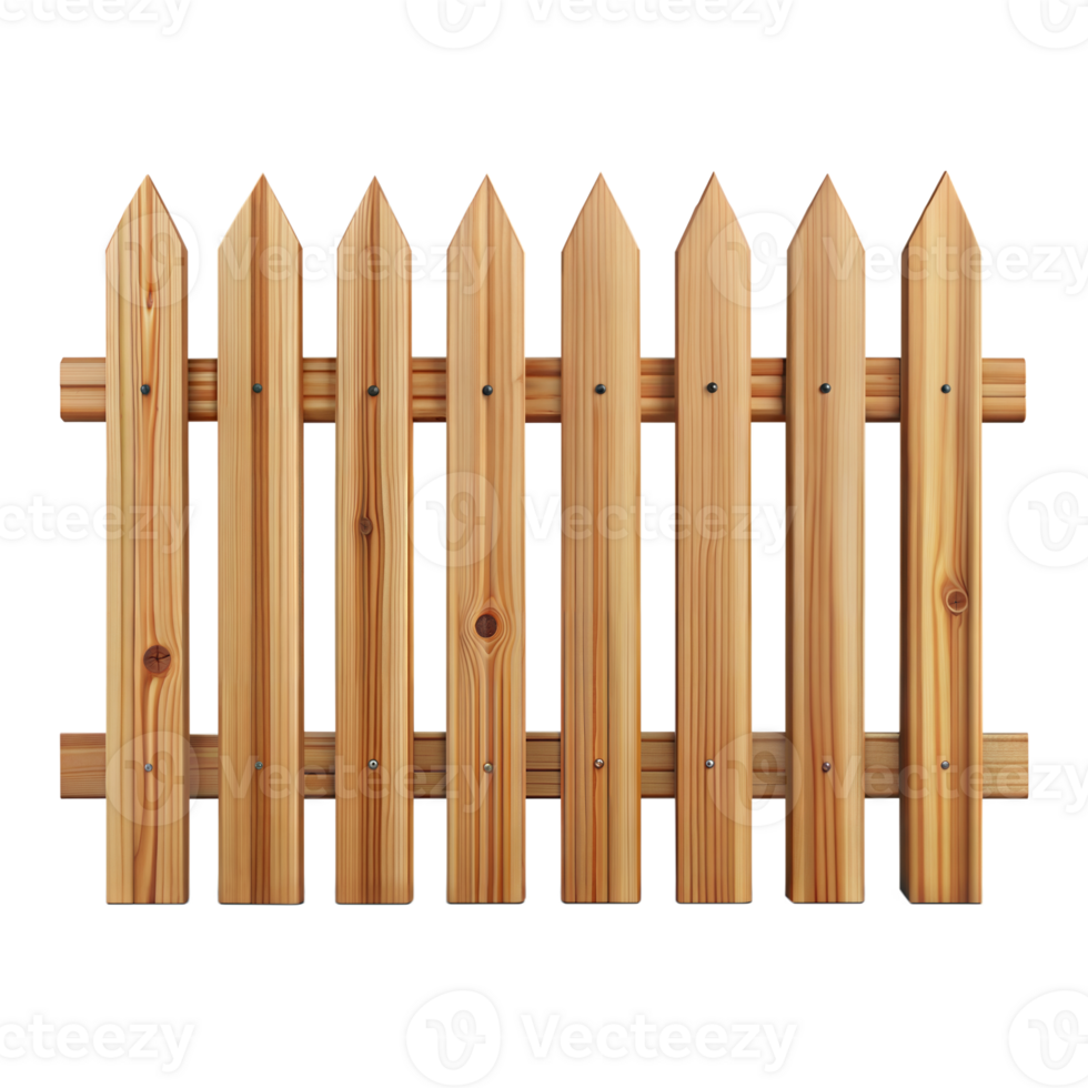 Wooden Picket Fence With High-Quality Rendering and Transparent Background png