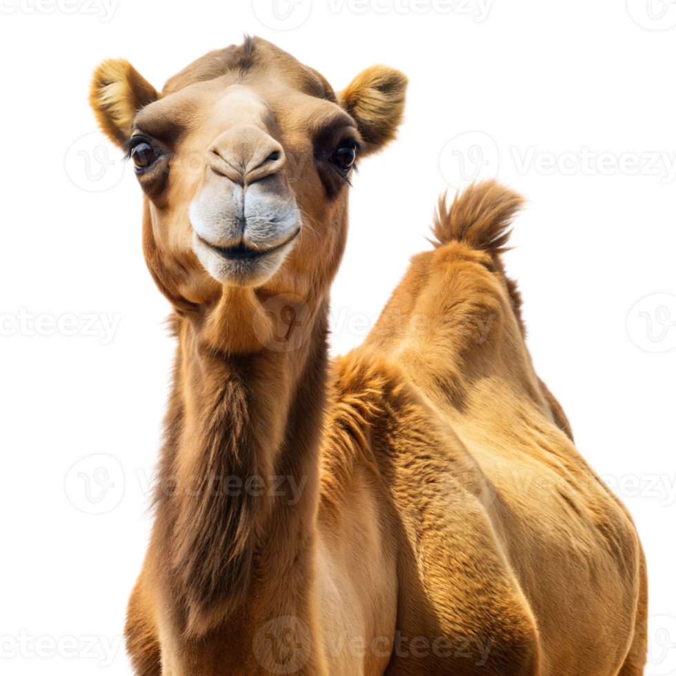 Curious Camel Facing the Camera Against a Transparent Background png