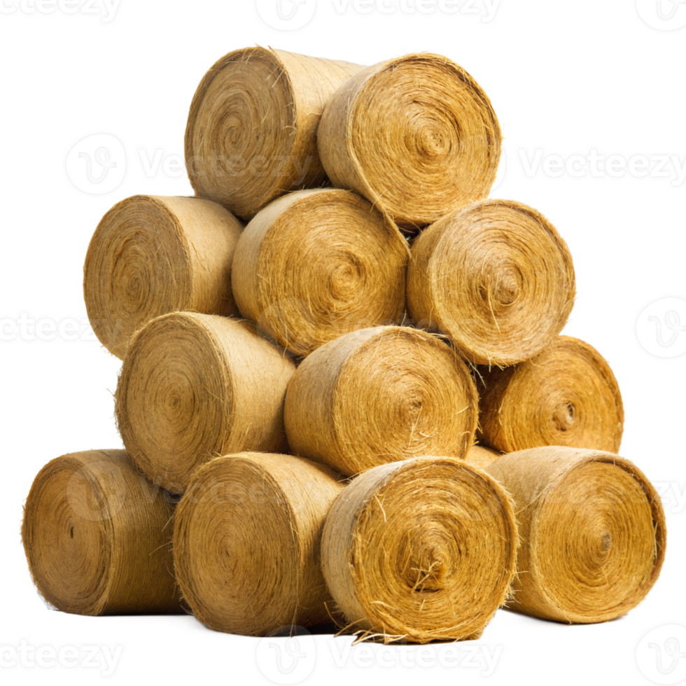 Stacked Golden Hay Bales With a Transparent Background Ready for Design Use png