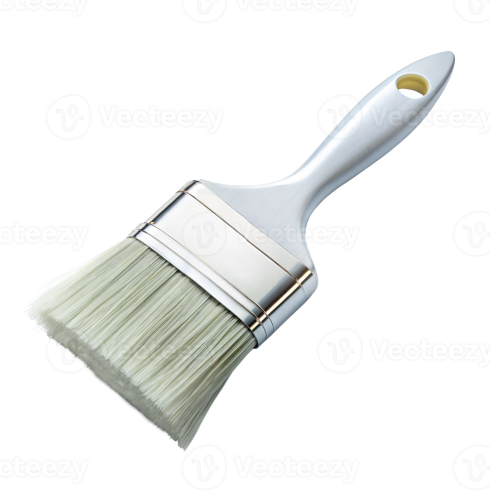 Paint Brush With White Bristles on Transparent Background png
