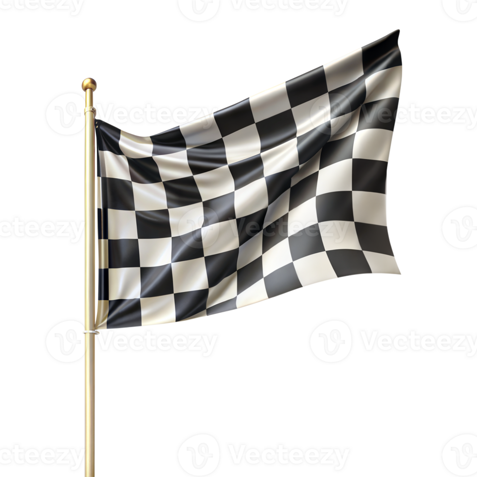 Waving Checkered Flag Symbolizing Completion of a Race png