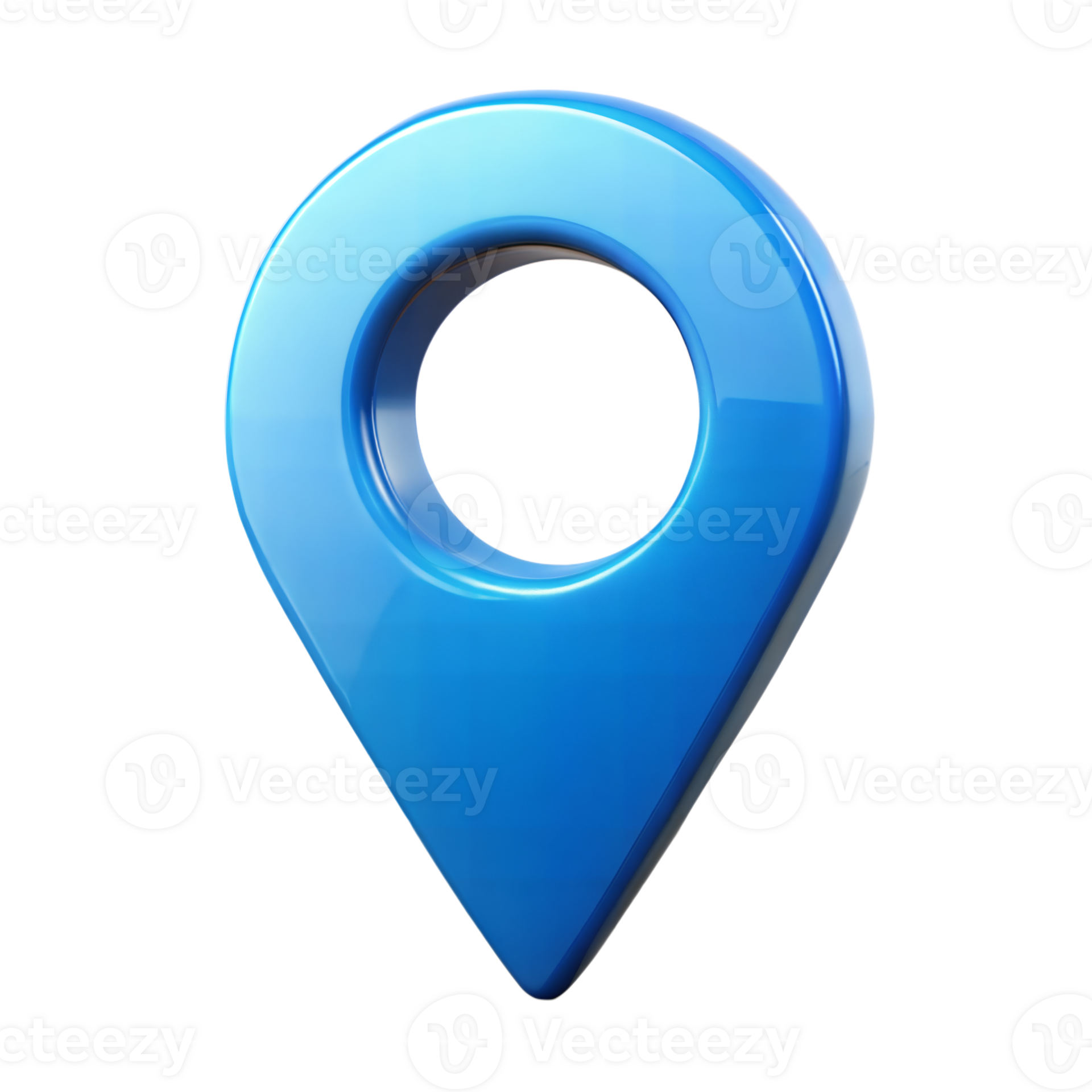 Bright Blue Map Pin Icon Floating With Transparent Background 44570945 PNG