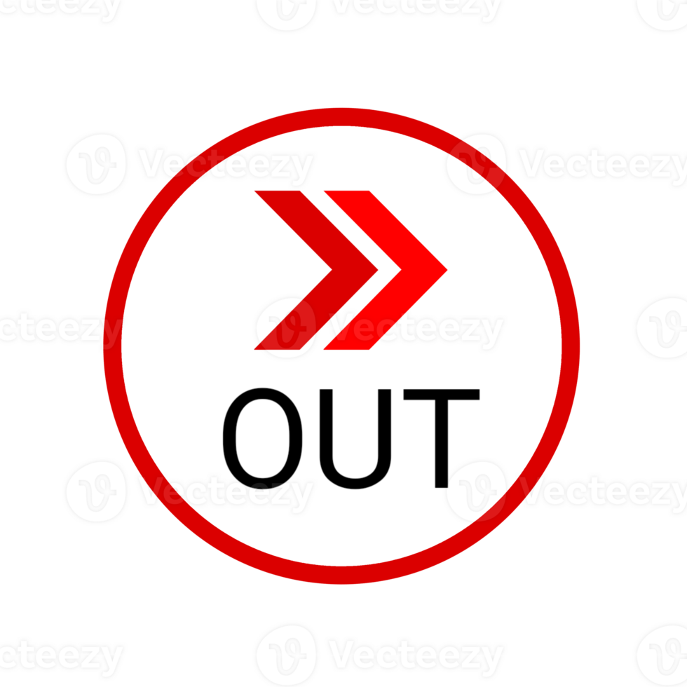exit out icon design template element file transparent, exit symbol red design with arrow png