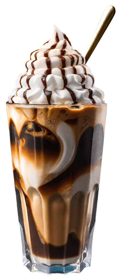 Fresh iced coffee with milk png