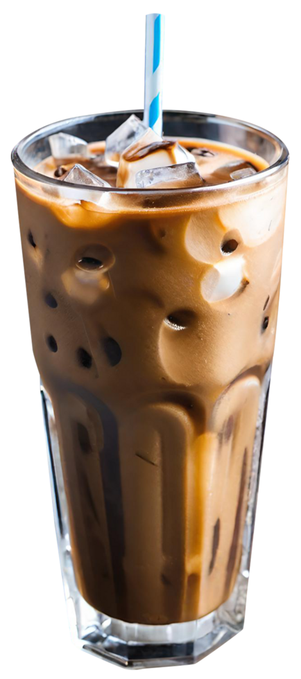 Fresh iced coffee with milk png