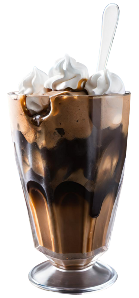 Fresh iced coffee with milk png