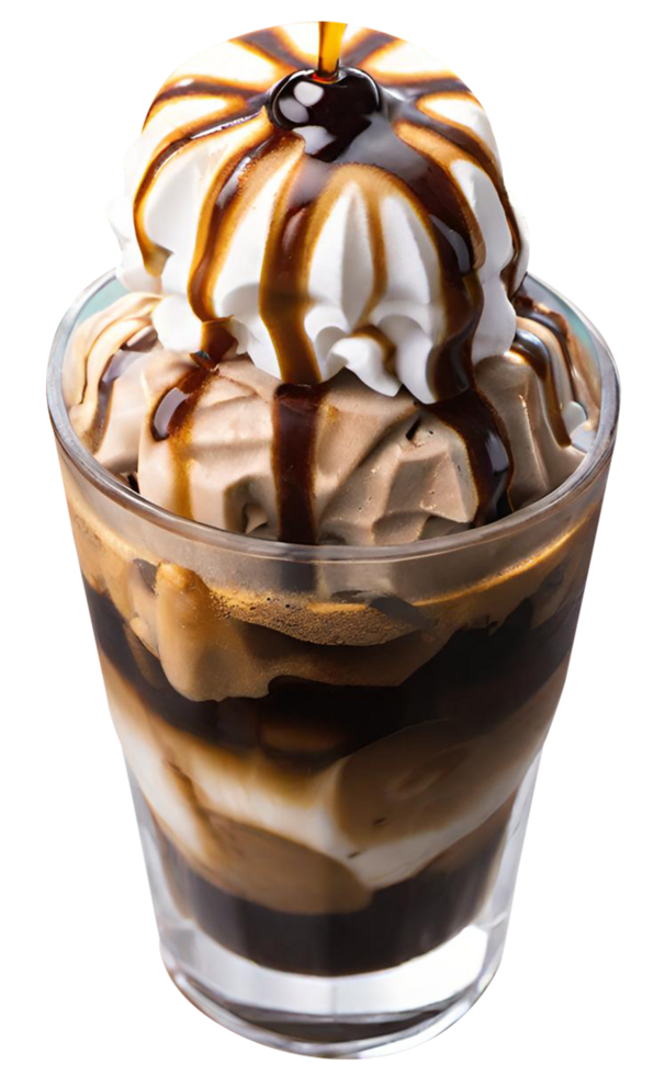 Fresh iced coffee with milk png