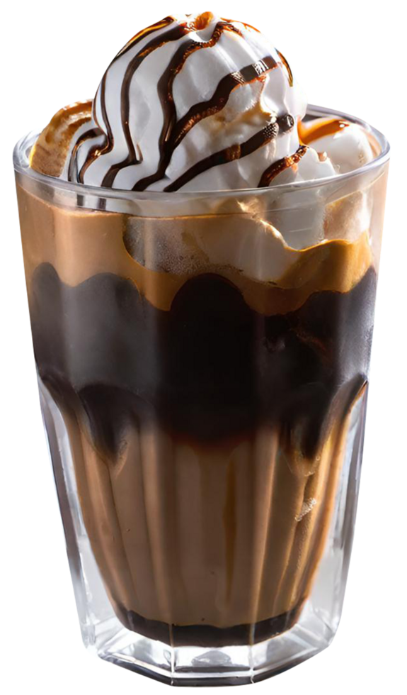 Fresh iced coffee with milk png