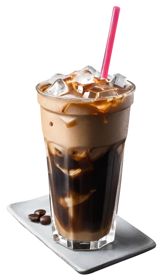 Fresh iced coffee with milk png