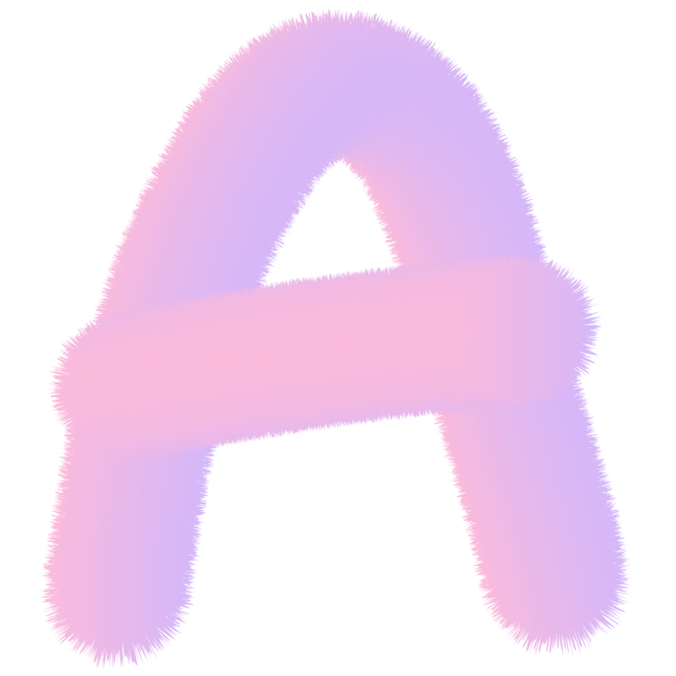 Pink and purple fuzzy letters png