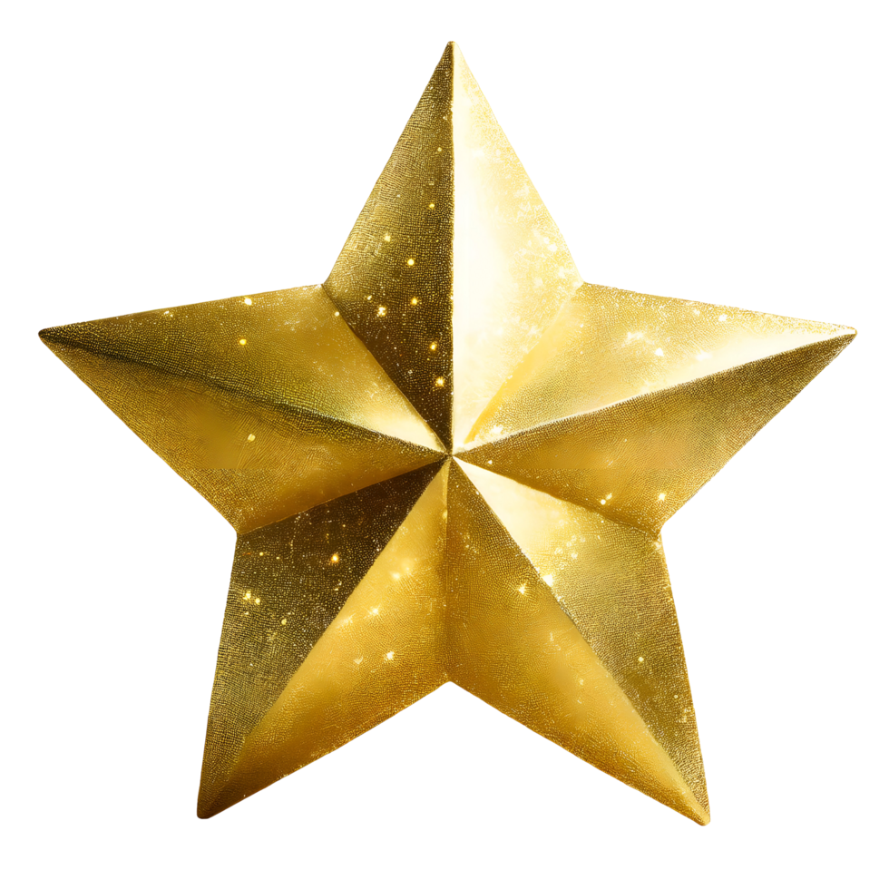 Realistic 3d gold star png