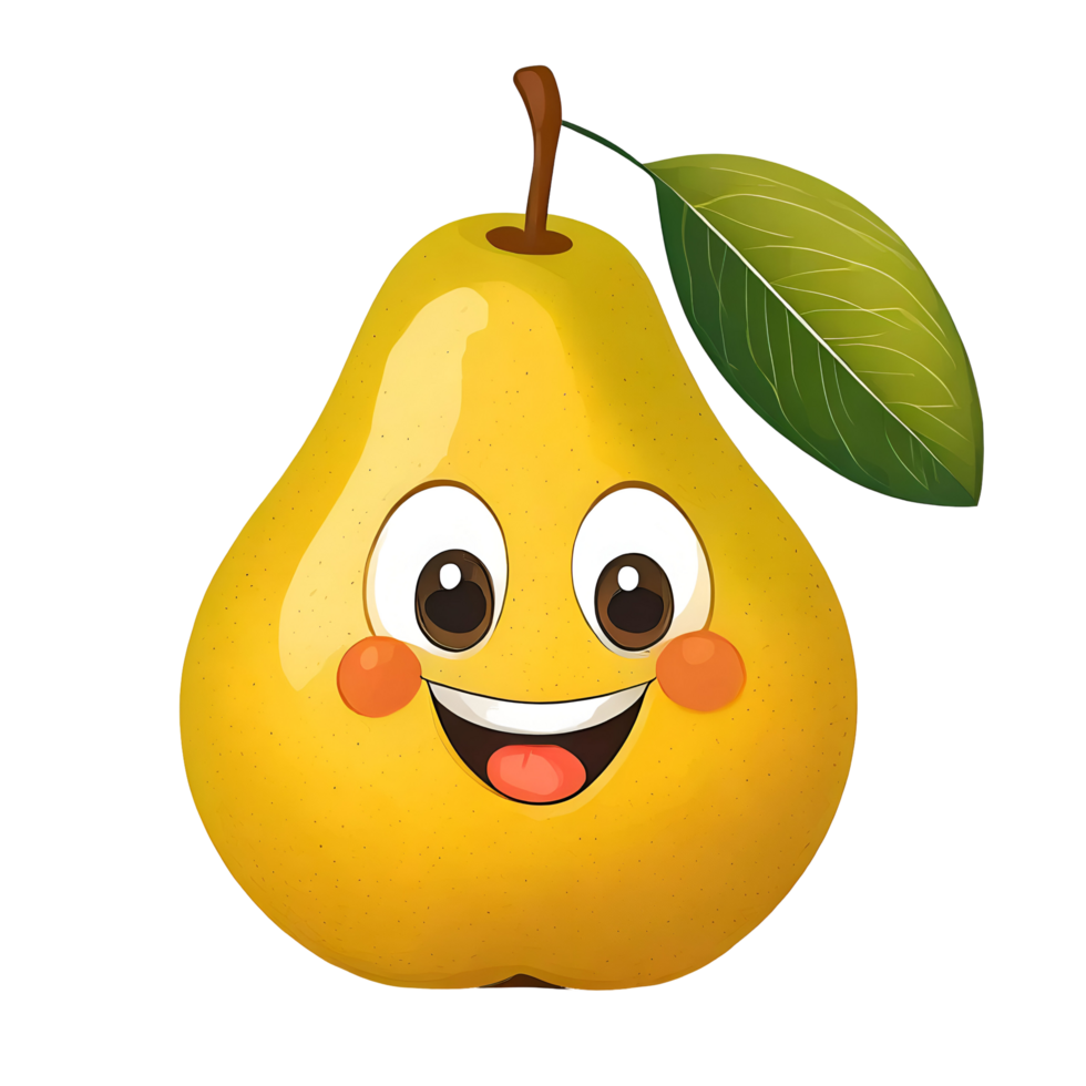 Illustration von ein Obst Birne mit ein komisch Gesicht png