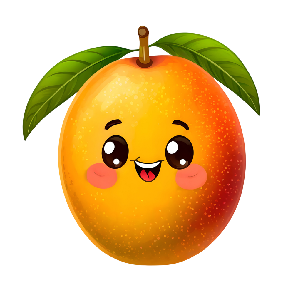 Illustration of a fruit mango with a funny face png