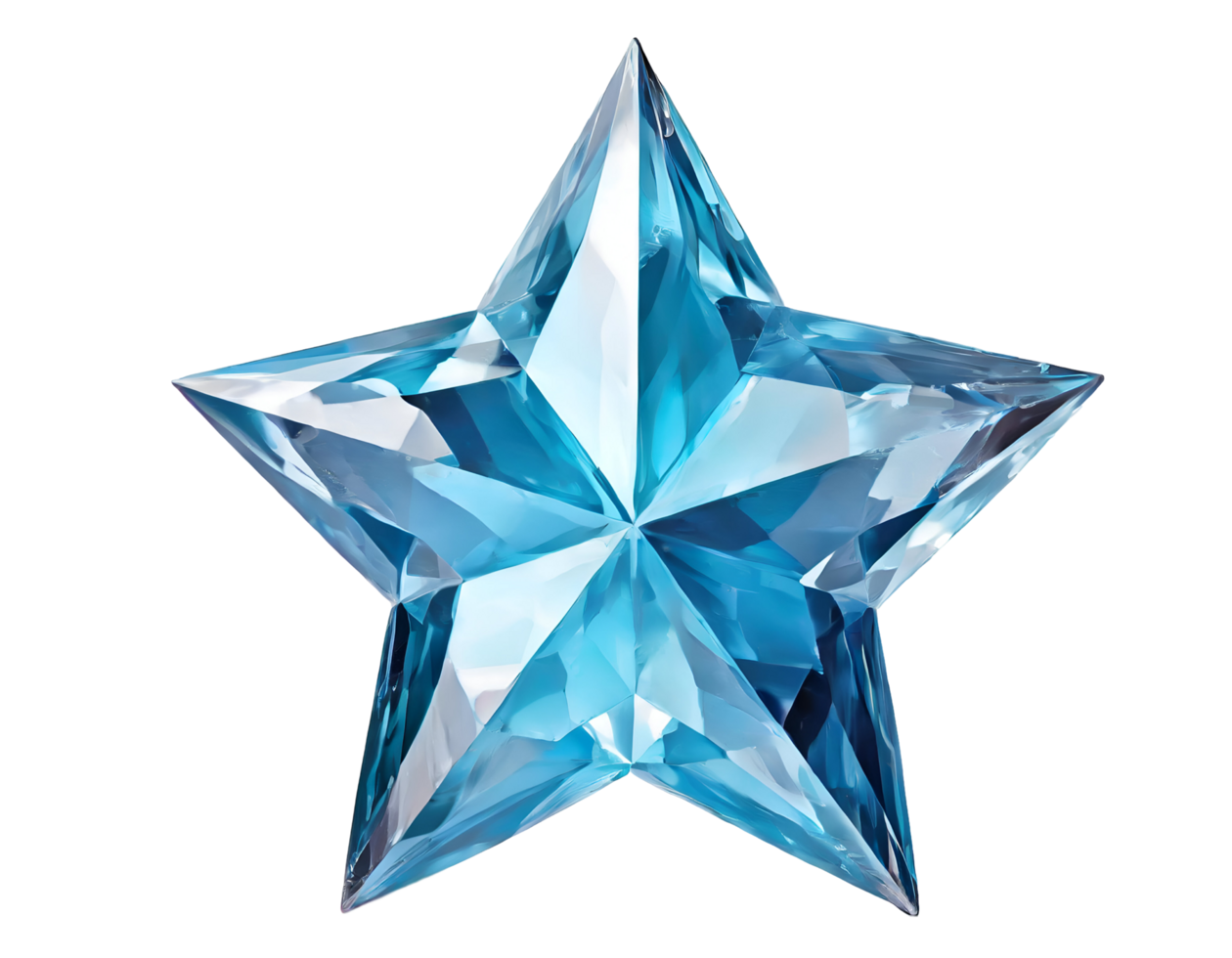Illustration of 3d blue star crystal png