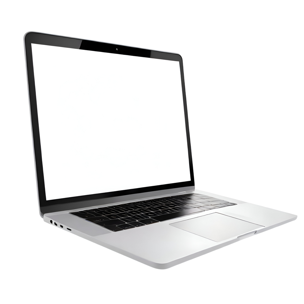 Realistic white laptop png