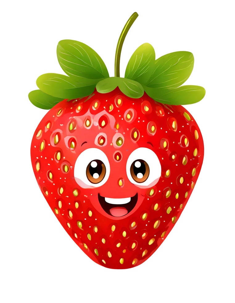 Illustration von ein Obst Erdbeere mit ein komisch Gesicht png