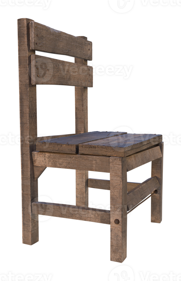 old wooden chair with rusty nails to create a scene png