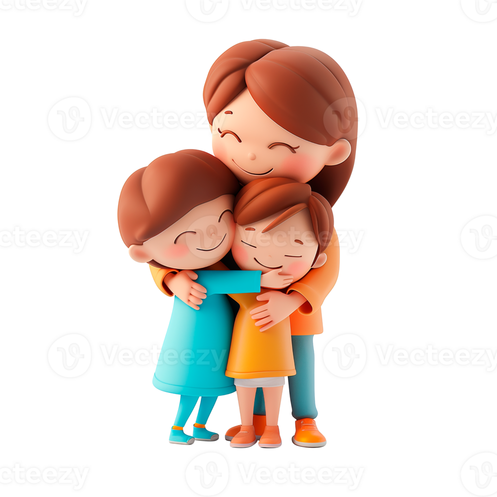 Cute 3d family png