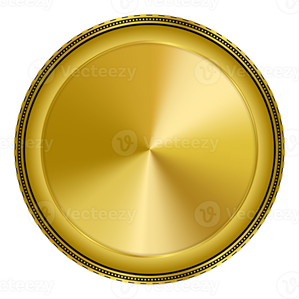 Isolated Realistic Gold Coin or Digital Currency transparent png