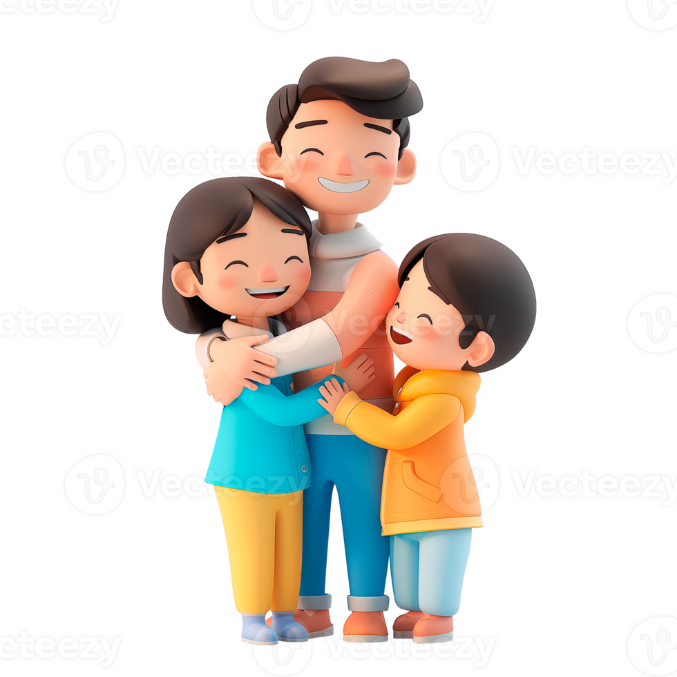 Cute 3d family png