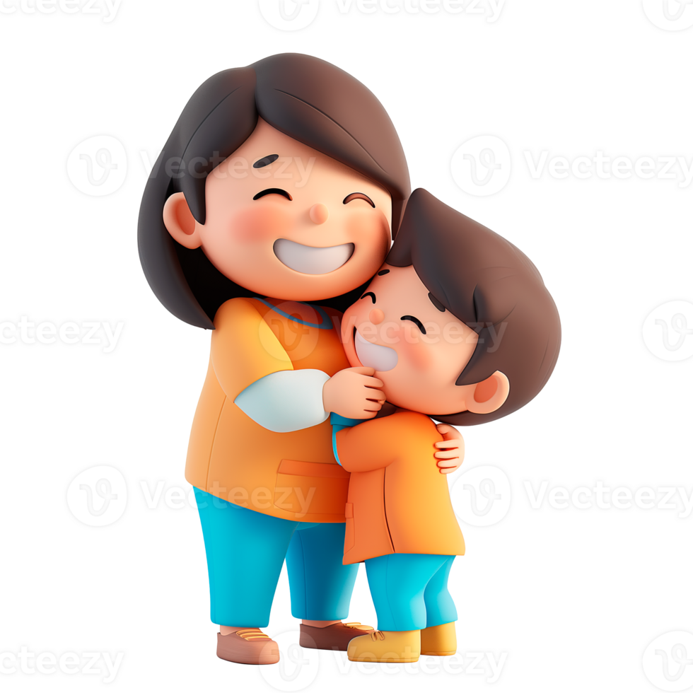 Cute 3d family png