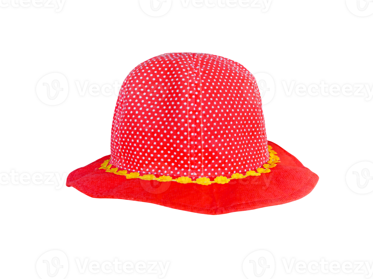 red children's bucket hat transparent png