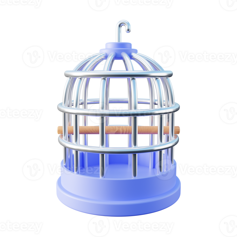 Pet Bird Cage 3D Render png