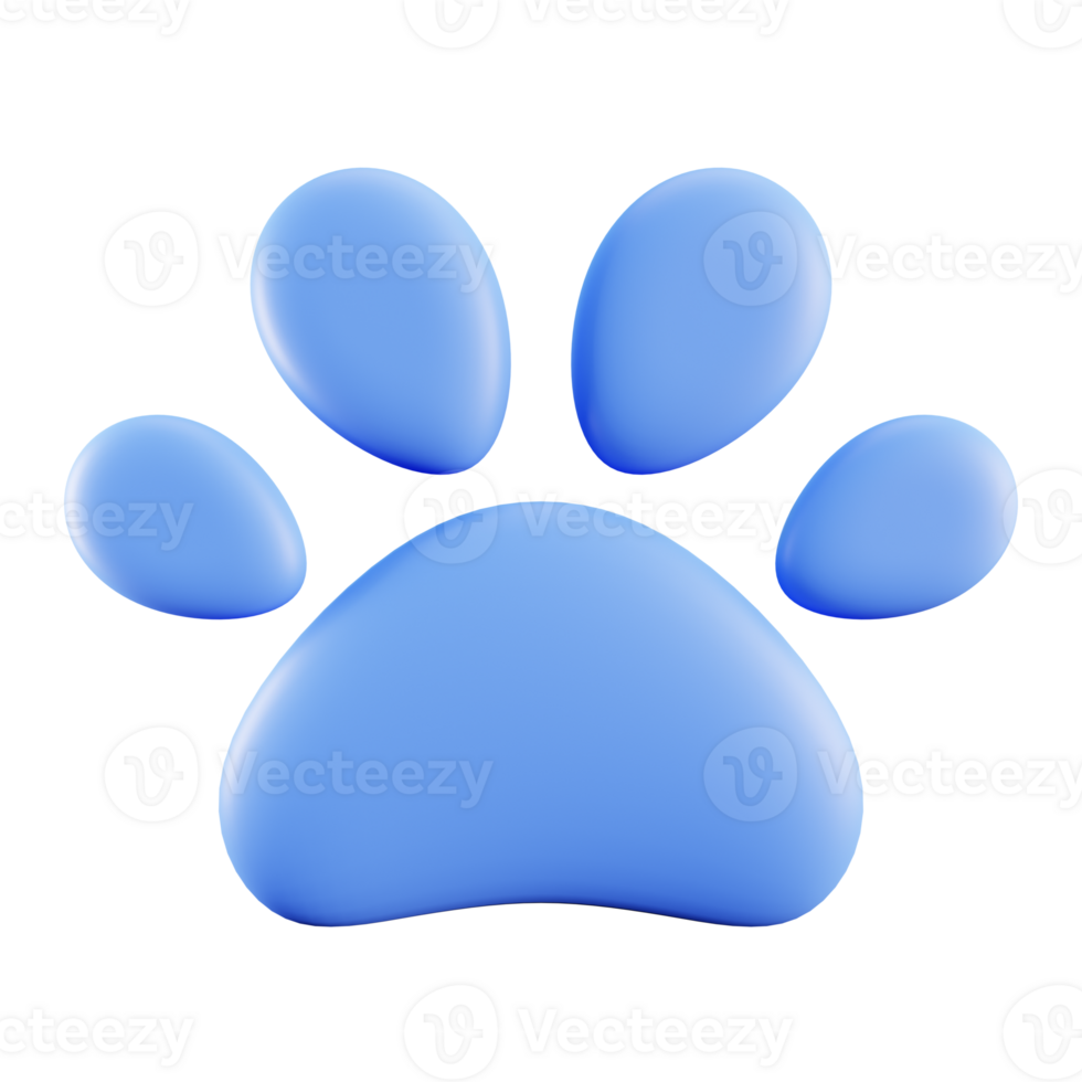 Pet Paw Print 3D Render png