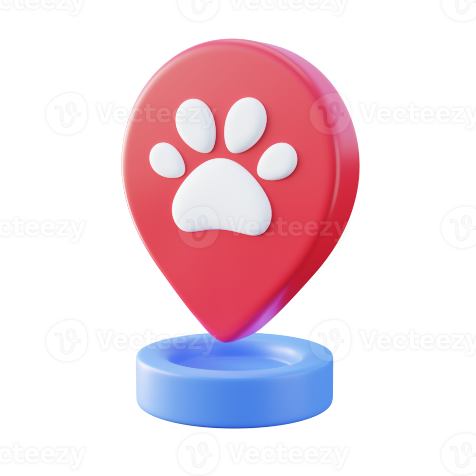 Vet Location Pin 3D Render png