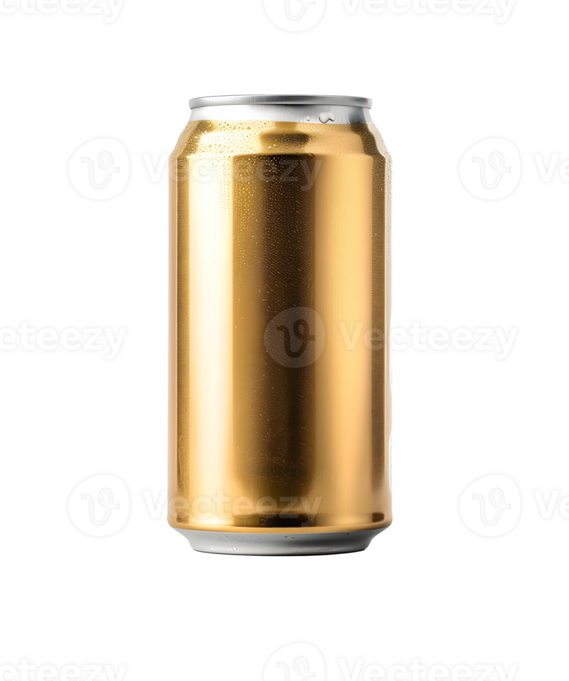 Gold Soda Can on White Background. Generative-AI png