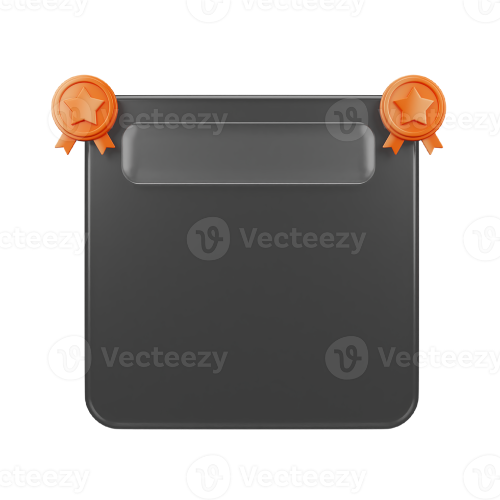 Glassmorphism design with orange medal png