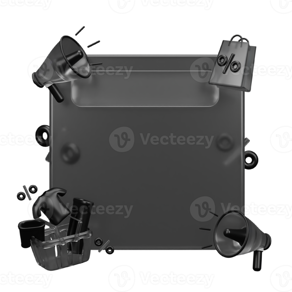 Glassmorphism with shopping design png