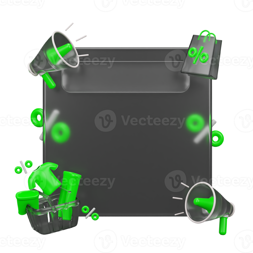 Glassmorphism with shopping design png