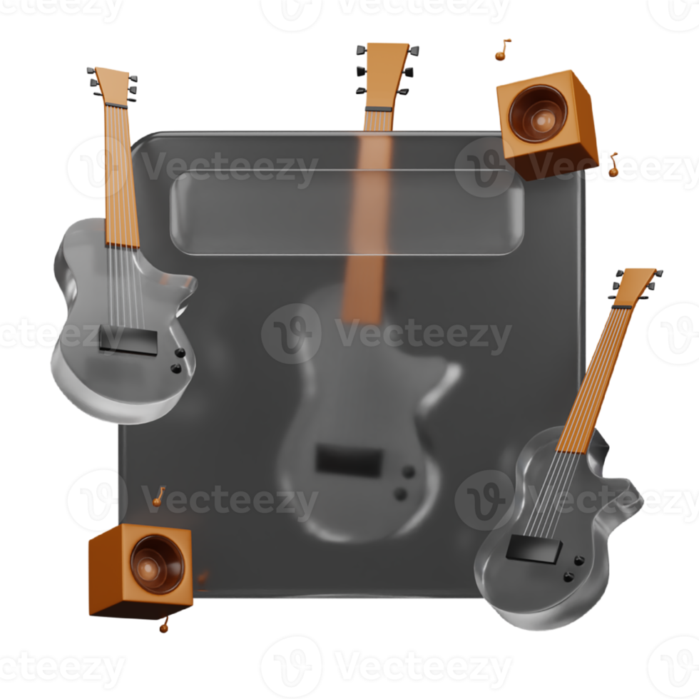 Glassmorphism with guitar design png