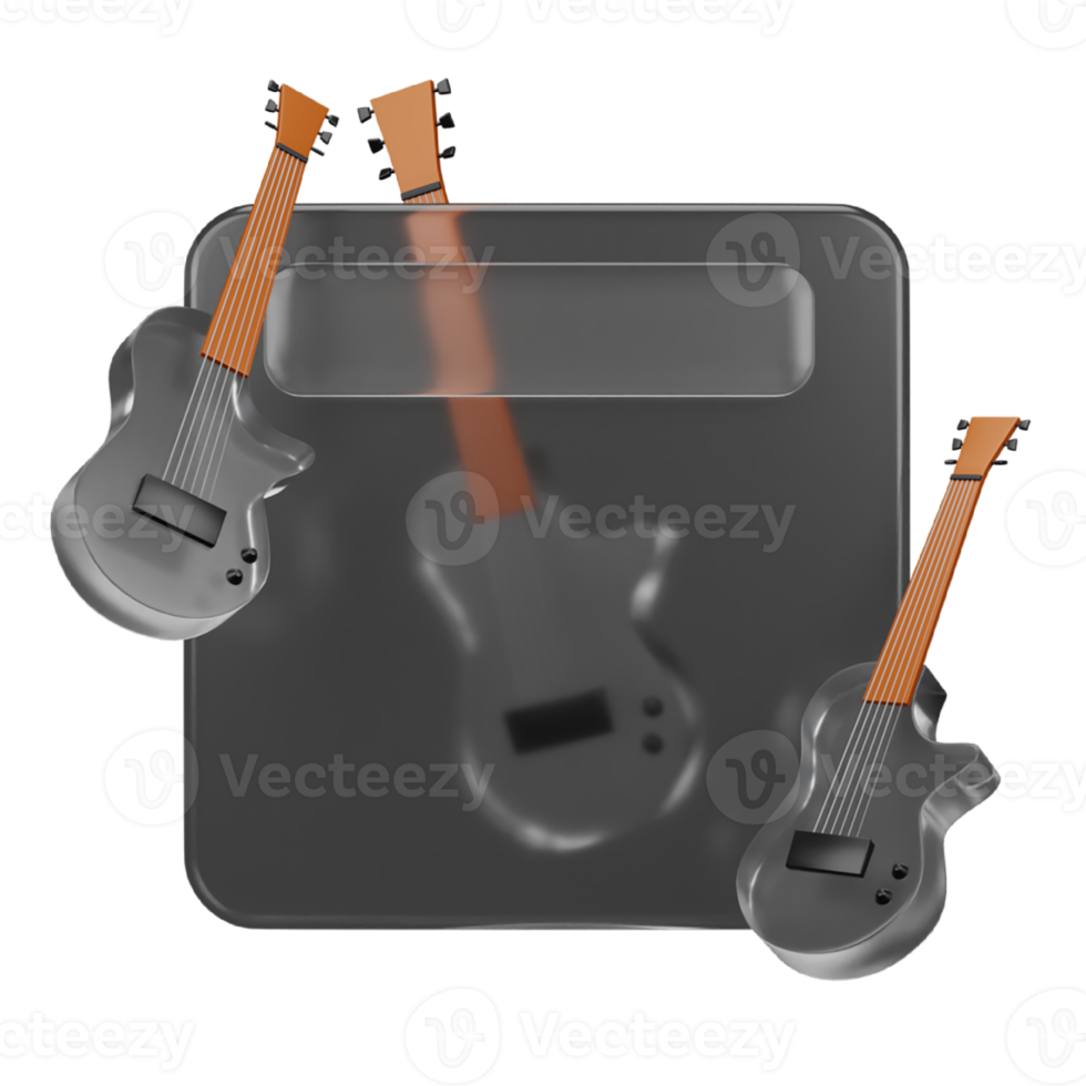 Glassmorphism with guitar design png