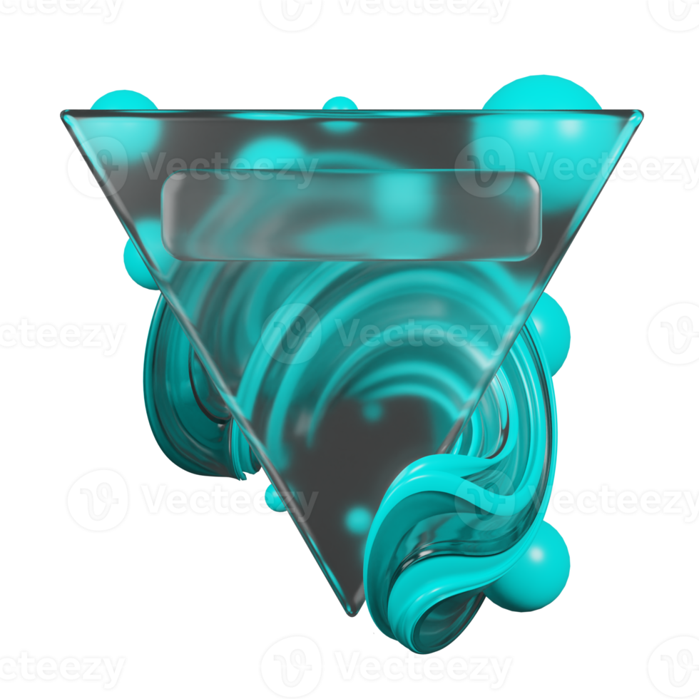 Glassmorphism design with 3d abstract png