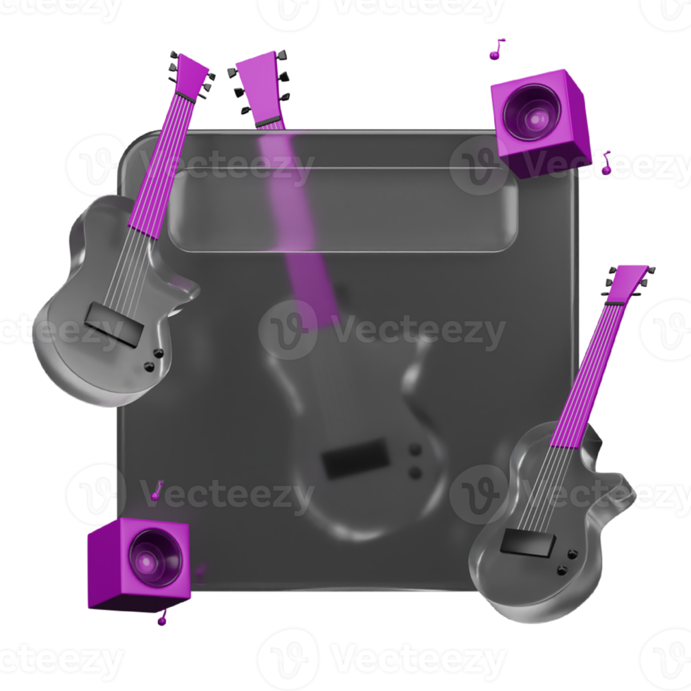 Glassmorphism with guitar design png