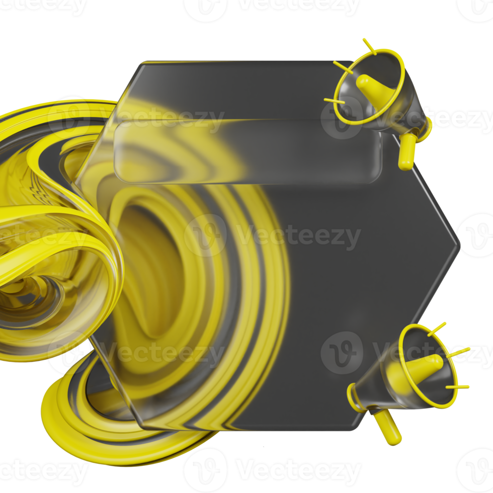 Glassmorphism design with 3d abstract png