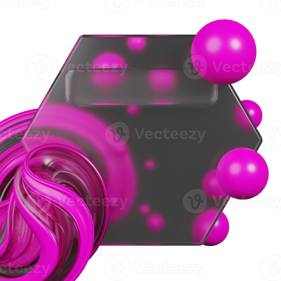 Glassmorphism design with 3d abstract png