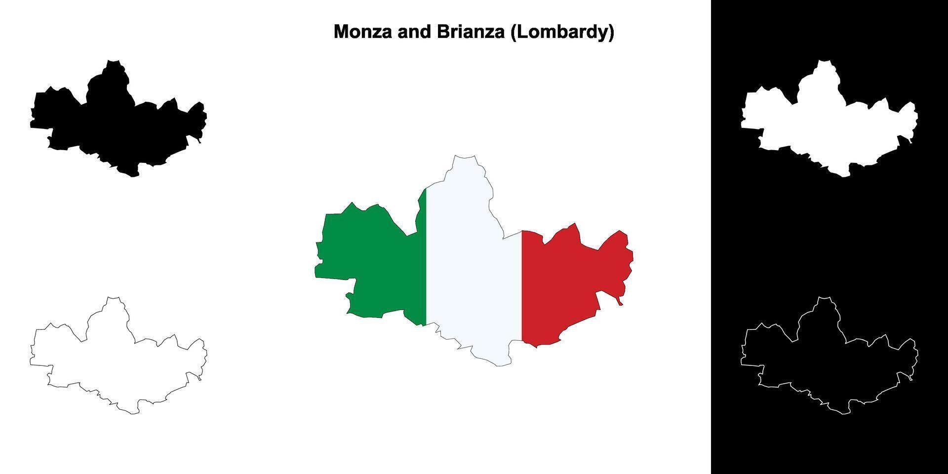 monza y brianza provincia contorno mapa conjunto vector