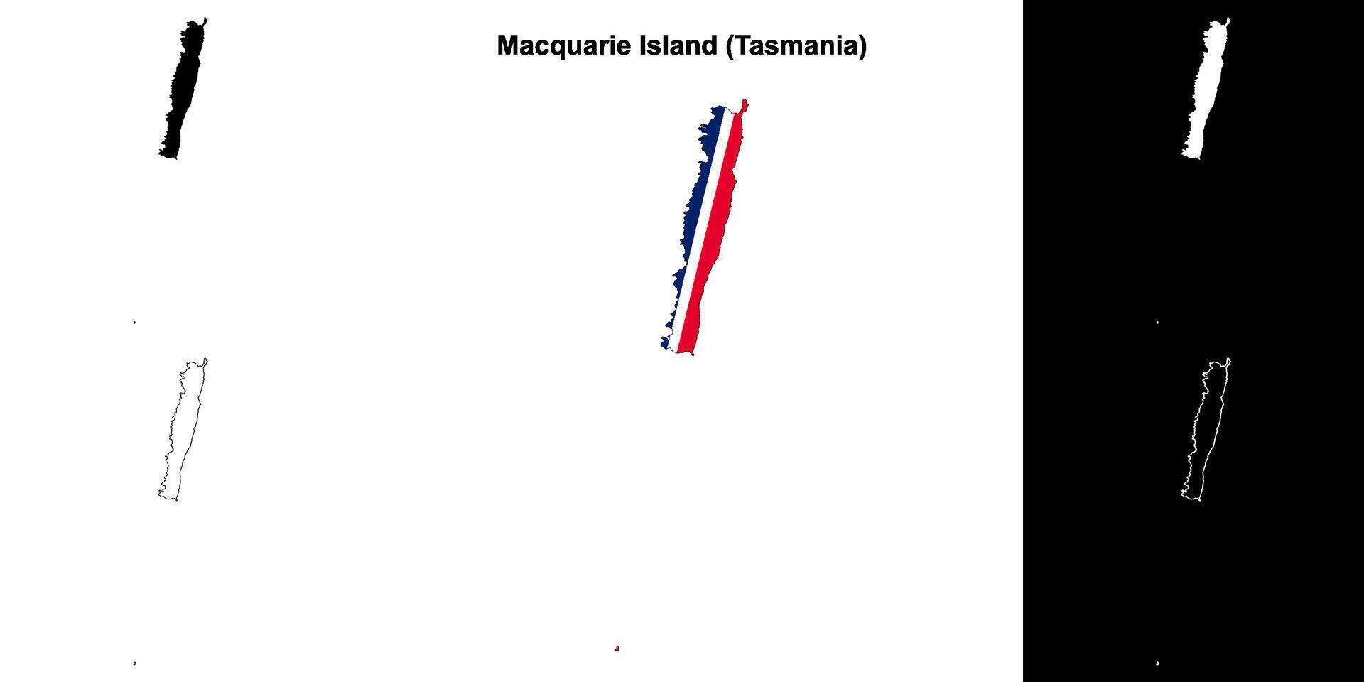 Macquarie Island blank outline map set vector