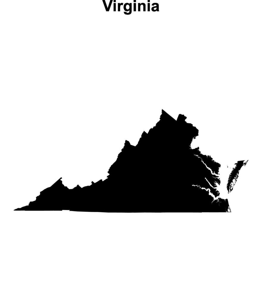 Virginia outline map vector