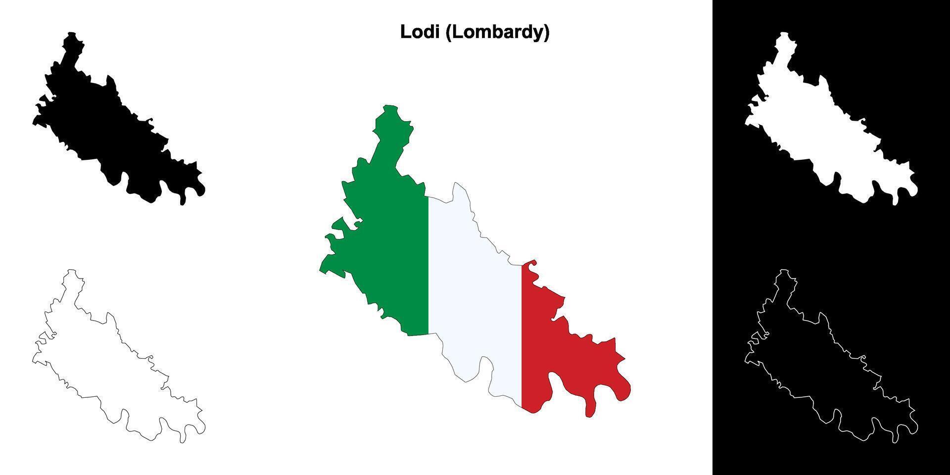 lodi provincia contorno mapa conjunto vector