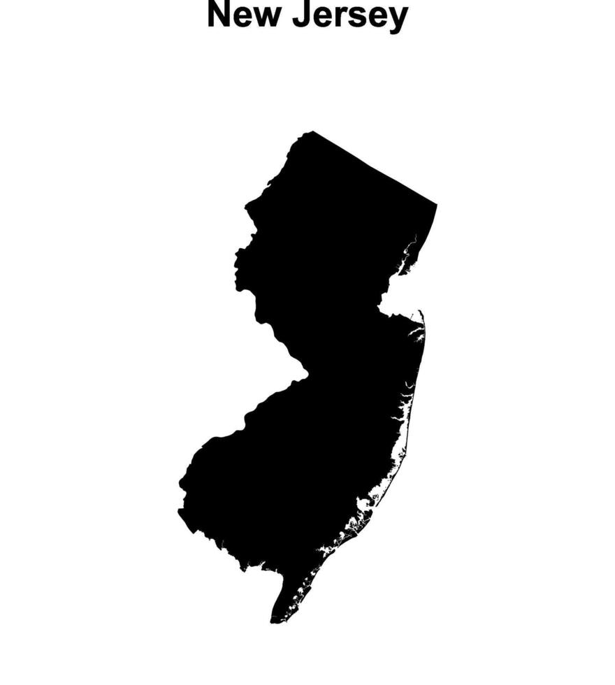 nuevo jersey contorno mapa vector