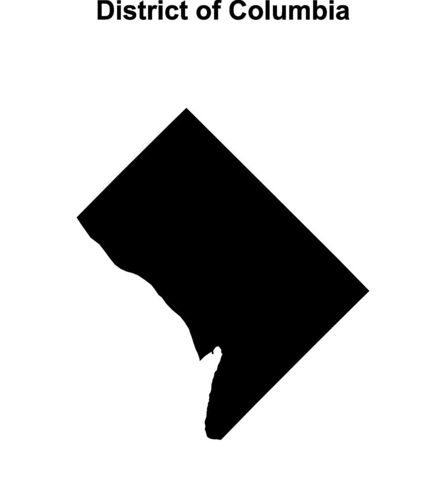 District of Columbia outline map vector