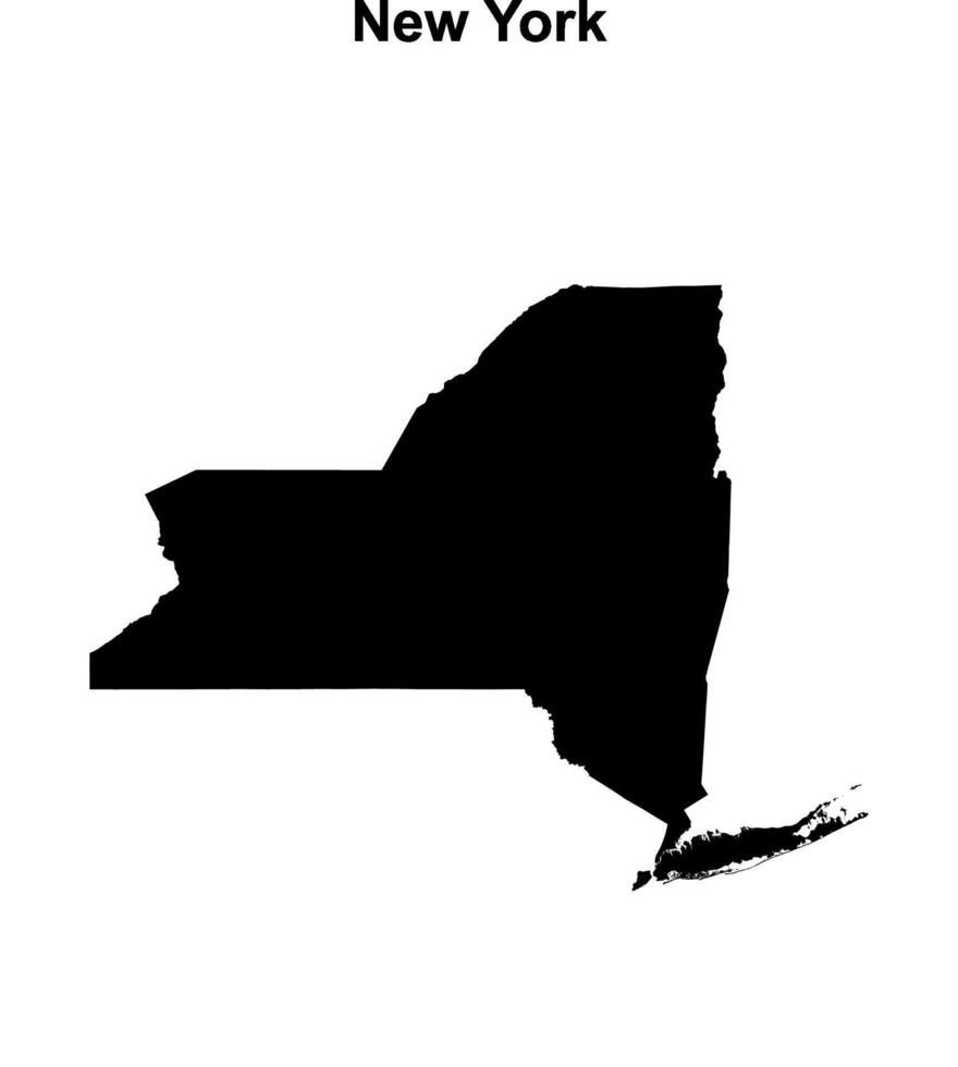 New York outline map vector