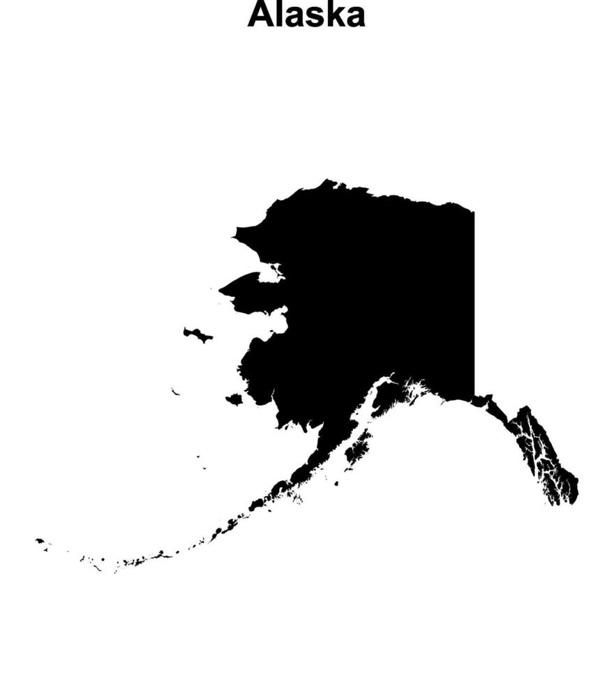 Alaska outline map vector