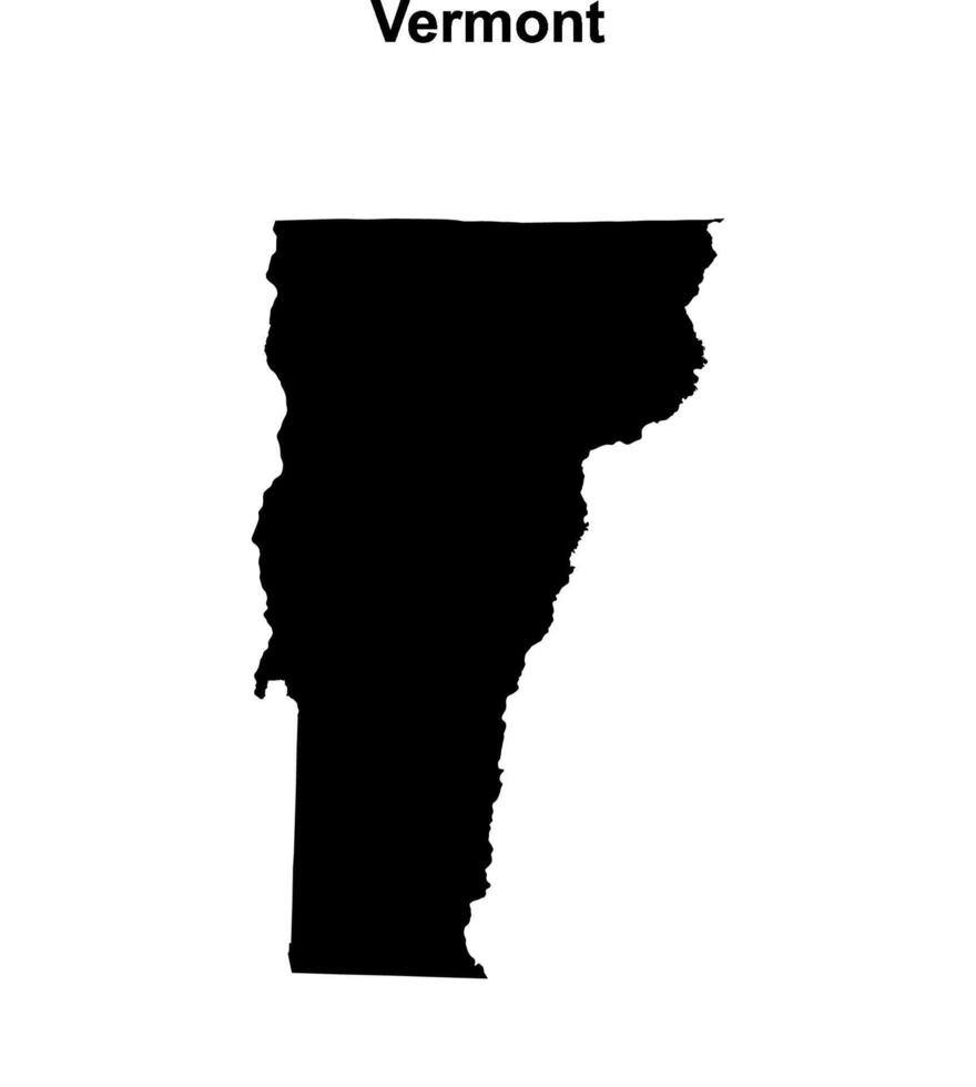 Vermont outline map vector