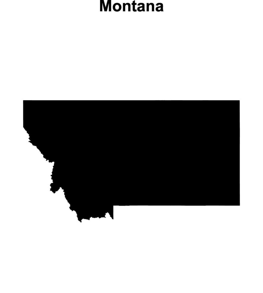 Montana contorno mapa vector